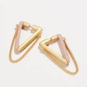 Demarson nude mini pave Vera chain earrings